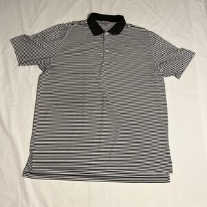 Peter Millar Summer Comfort Mens 2XL Black Striped Golf Polo Stretch
